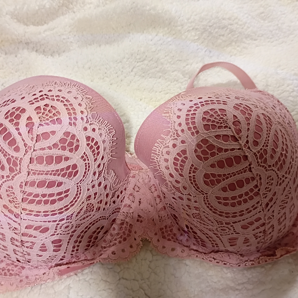 Elegant Pink Lace Bra